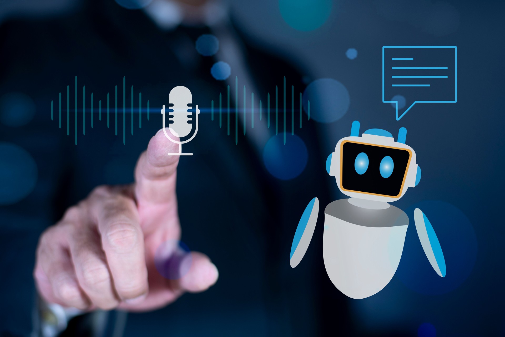 KI-Chatbot-Konversationsassistent. KI automatischer Anrufbeantworter. Das ist die Konversation mit intelligenten Robotern. Konzept der Eingabeaufforderungsinformationen.