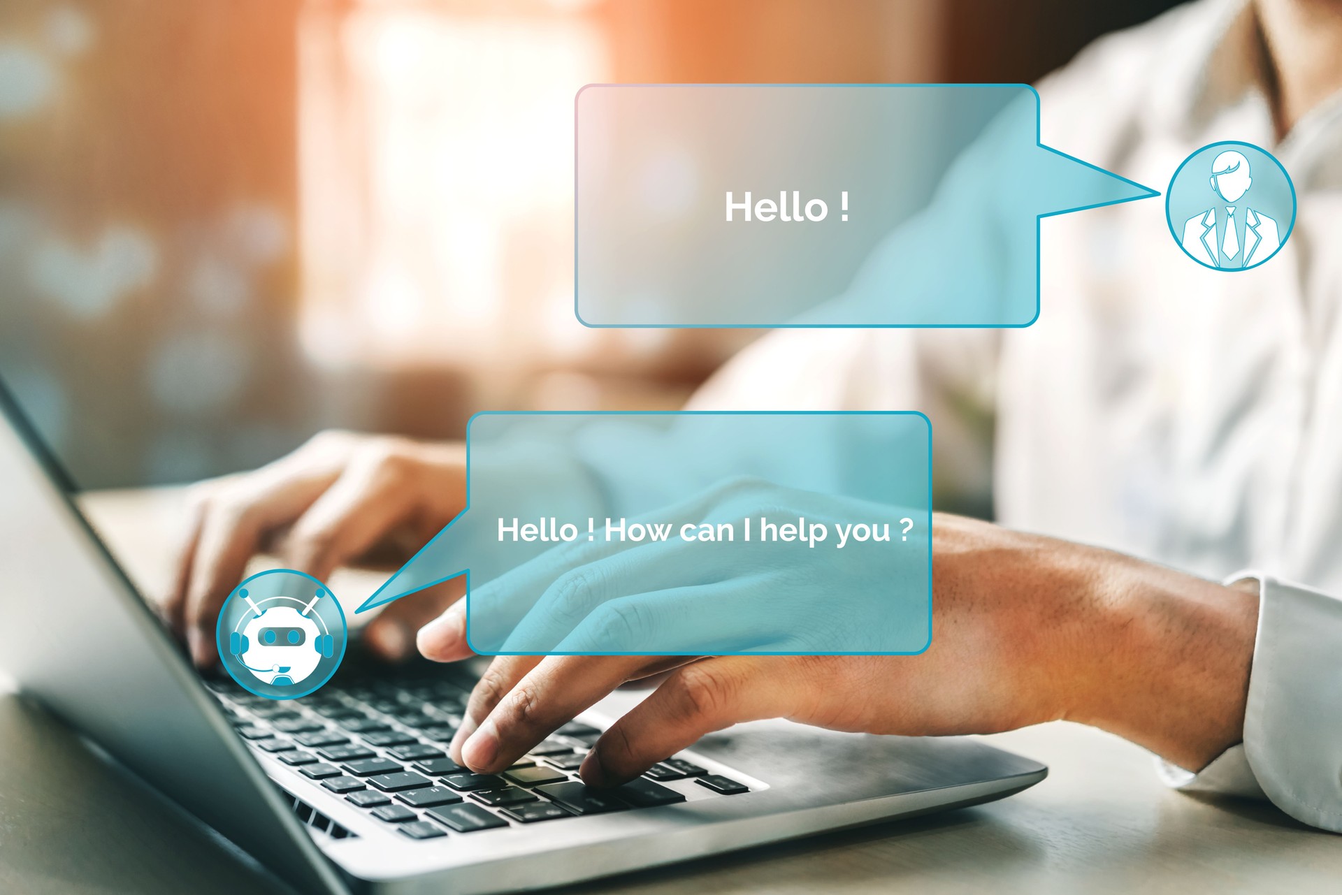 AI Chatbot smart digital Customer Service Anwendungskonzept.